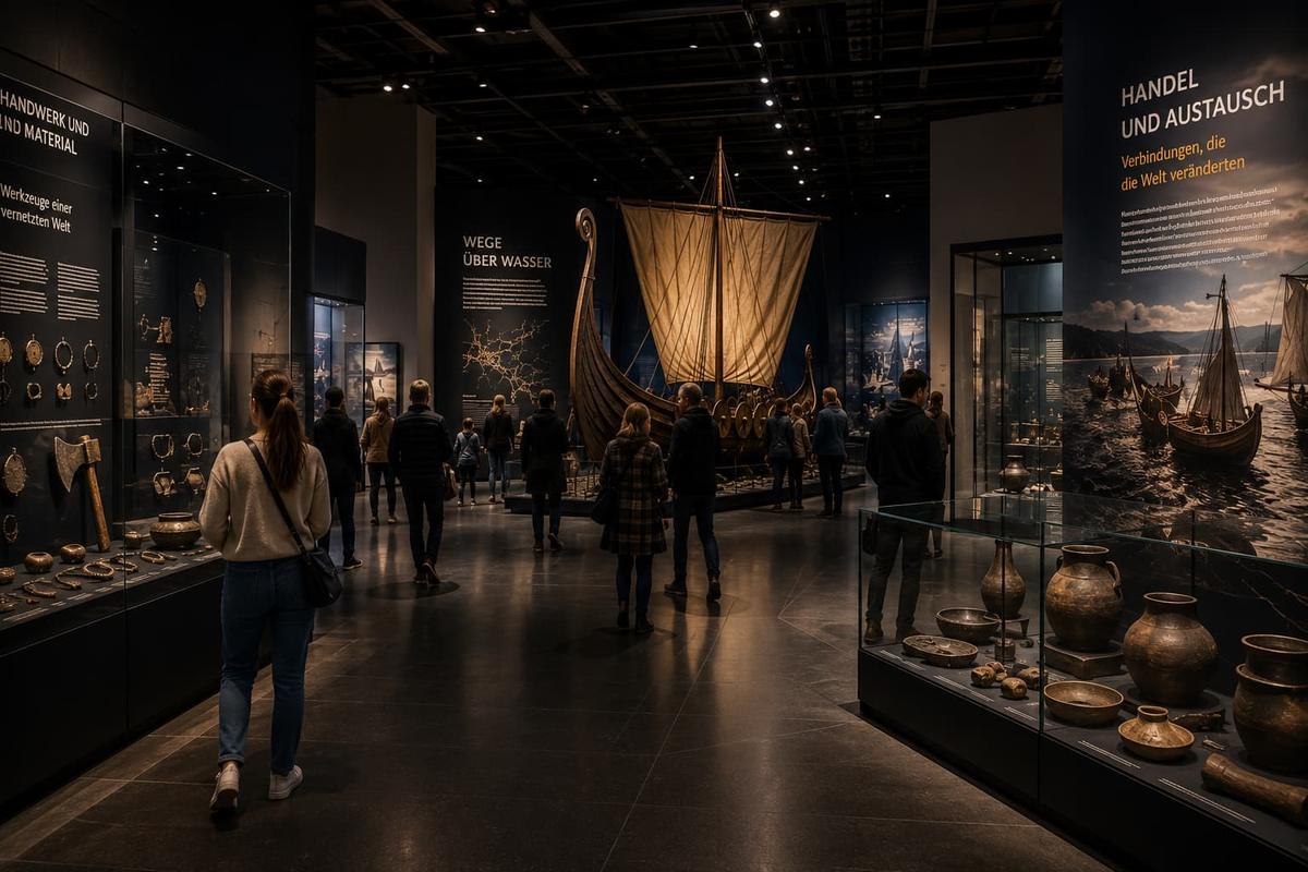 Besucher entdecken die Wikinger Ausstellung im SAARVIK Museum Saarbrücken