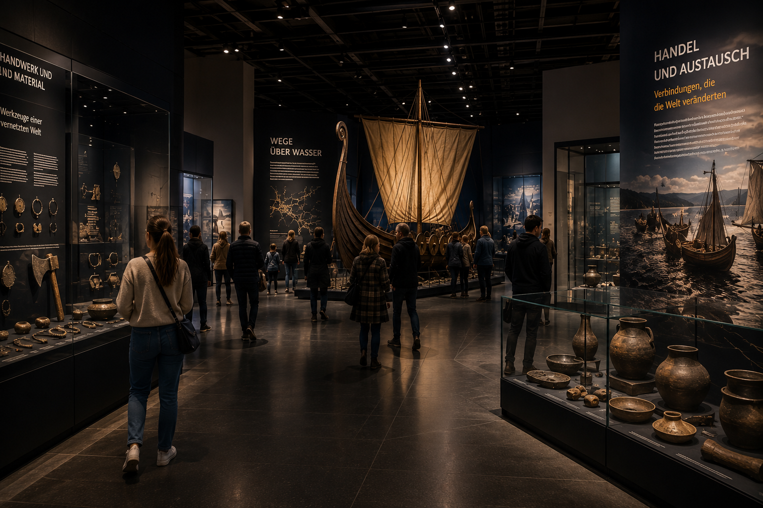 Besucher entdecken die Wikinger Ausstellung im SAARVIK Museum Saarbrücken