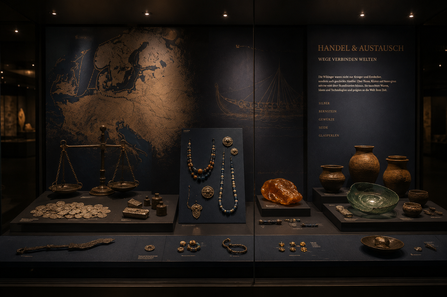 Wikinger Handel und Austausch Ausstellung Saarbrücken Wikinger Handel und Austausch mit Silber, Bernstein und Handelsgütern in Saarbrücken